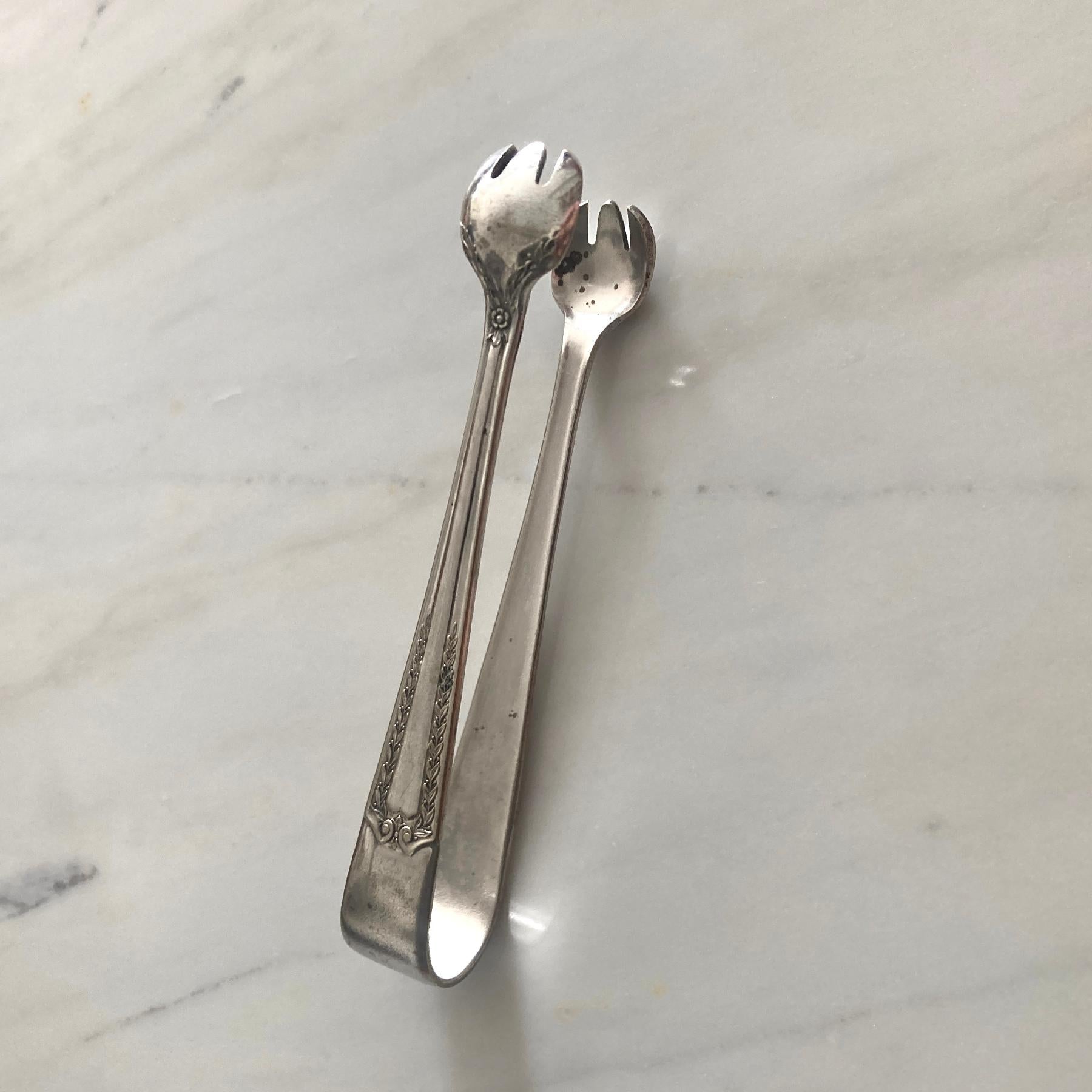 Pinzas de azúcar vintage Sheffield, años 70 Moderno de mediados de siglo en venta