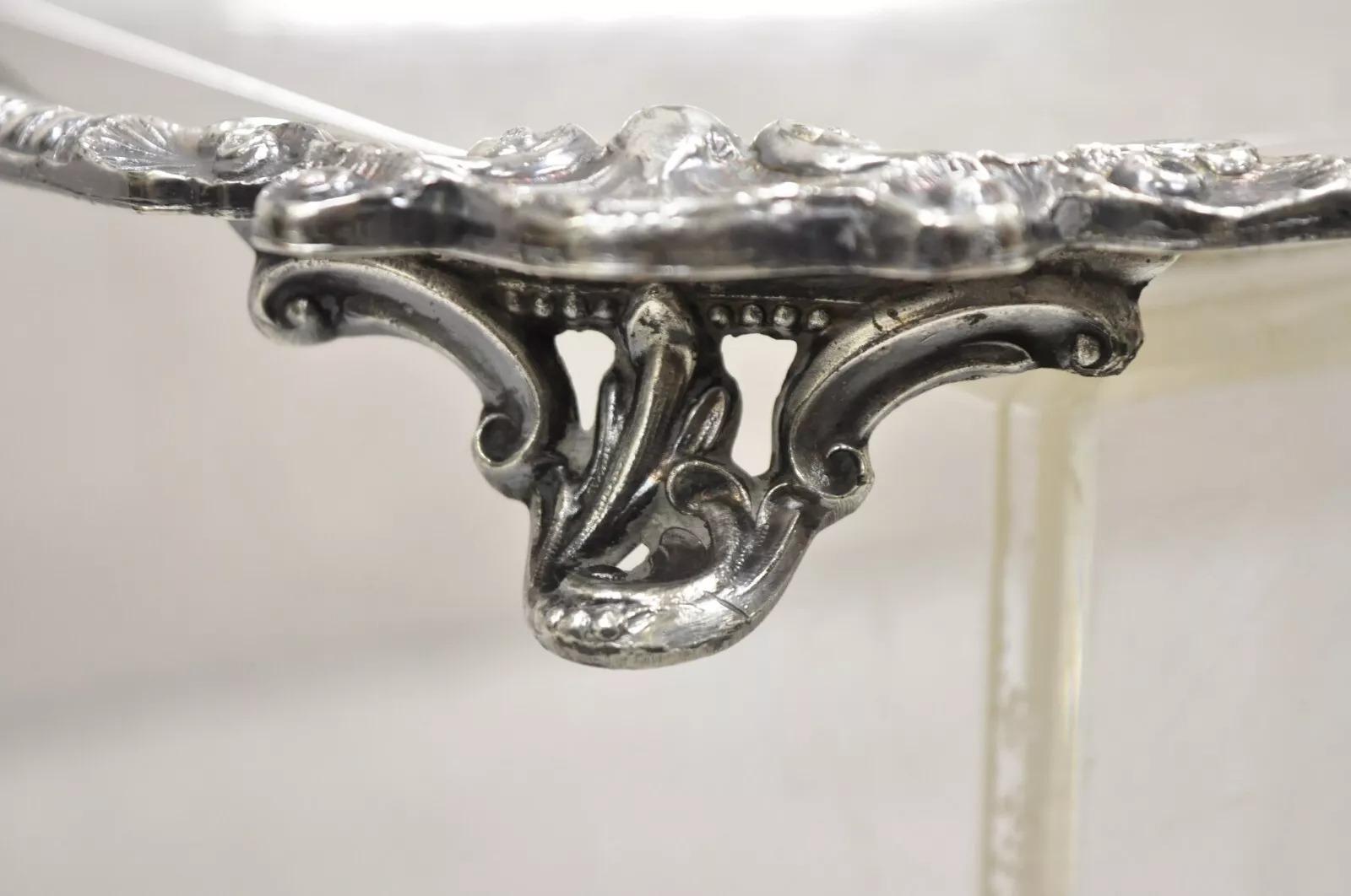 Vintage Sheffield Victorian Ornate Silver Plated Serving Platter Tray (Vassoio) in vendita 2
