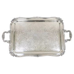 Bandeja Sheffield Victoriana Ornamentada Bandeja de plata para servir
