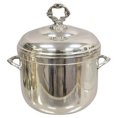 Cubitera con dos asas y tapa, chapada en plata, de la época victoriana de Sheffield