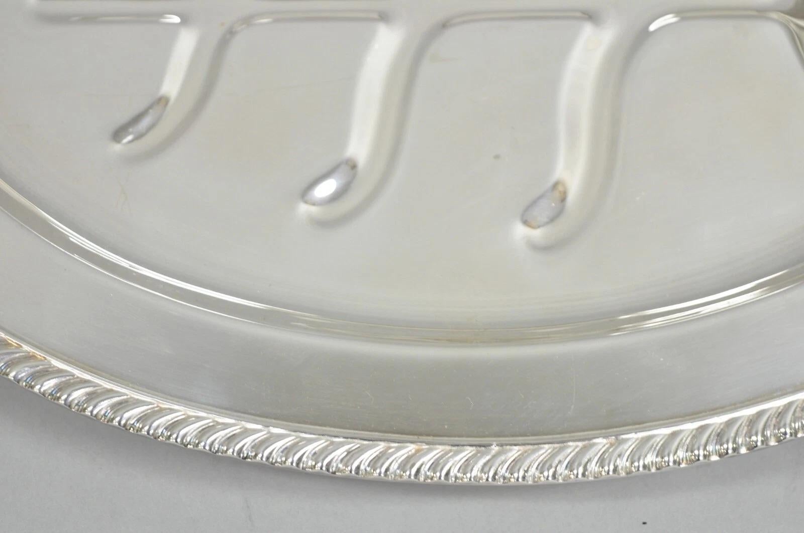 Vintage Sheffield Victorian Silver Plated Meat Cutlery Oval Serving Platter Tray Desconocido en venta