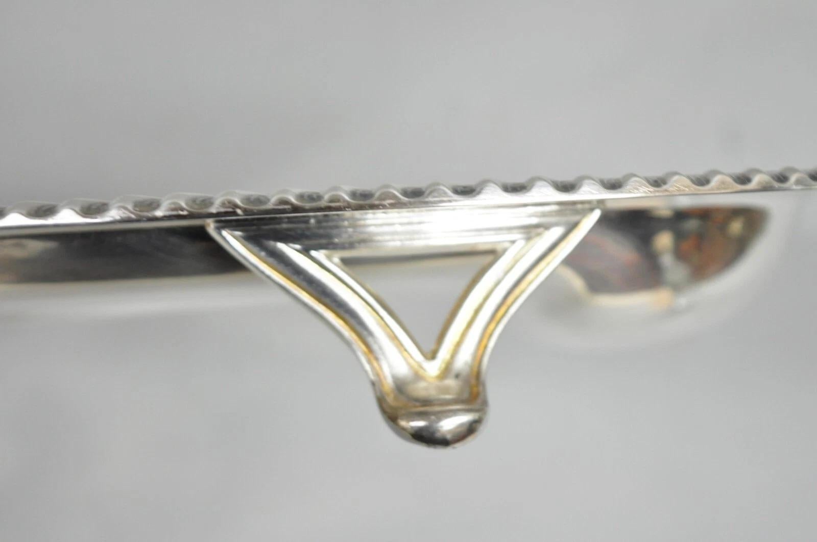 Vintage Sheffield Victorian Silver Plated Meat Cutlery Oval Serving Platter Tray en venta 1