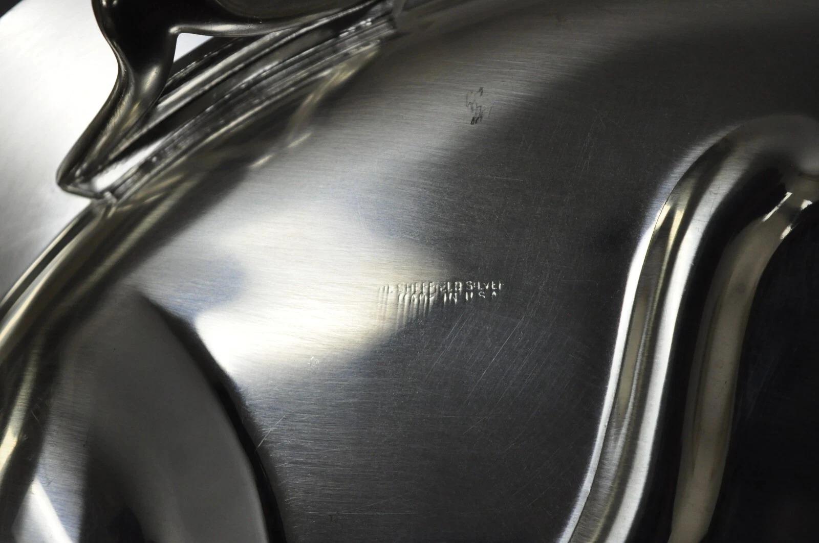 Vintage Sheffield Victorian Silver Plated Meat Cutlery Oval Serving Platter Tray en venta 2
