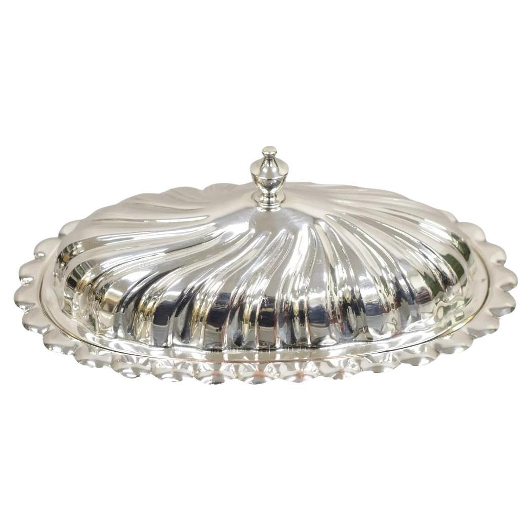 Plato para Mantequilla Cubierta en Espiral Estilo Victoriano de Sheffield Vintage