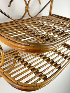 Vintage Shelf With Two Bamboo Shelves, Italy, 1970s