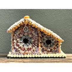 Vintage Shell Encrusted Bird House