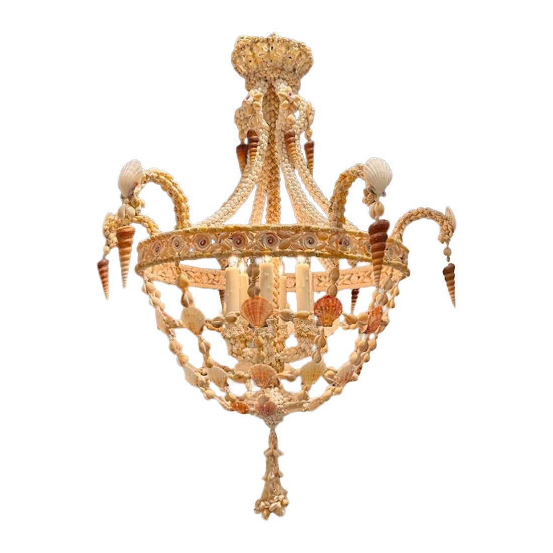 Vintage Shell Encrusted Chandelier