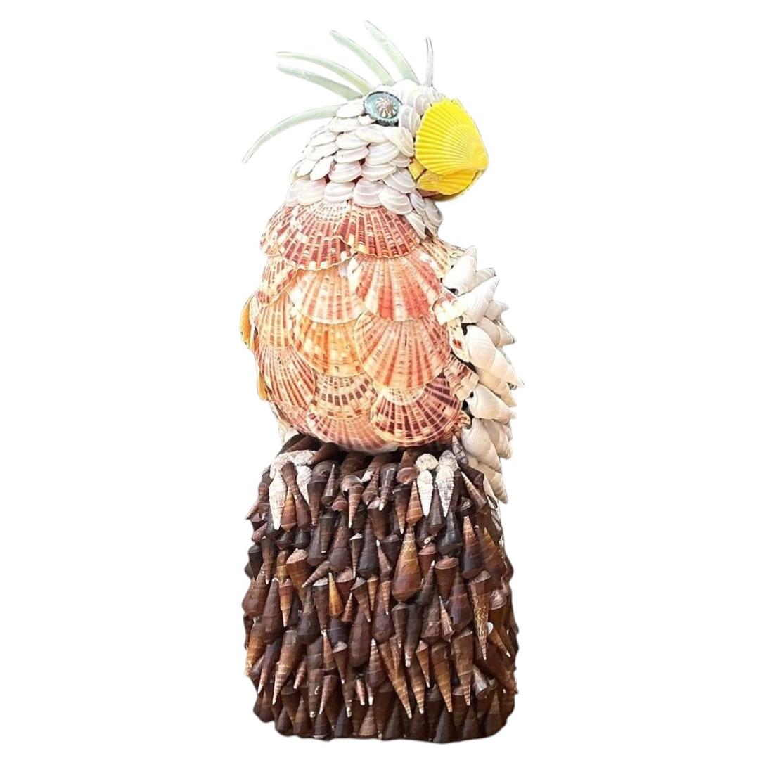 Vintage Shell Encrusted Cockatoo
