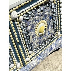 Vintage Shell Encrusted Tall Etagere