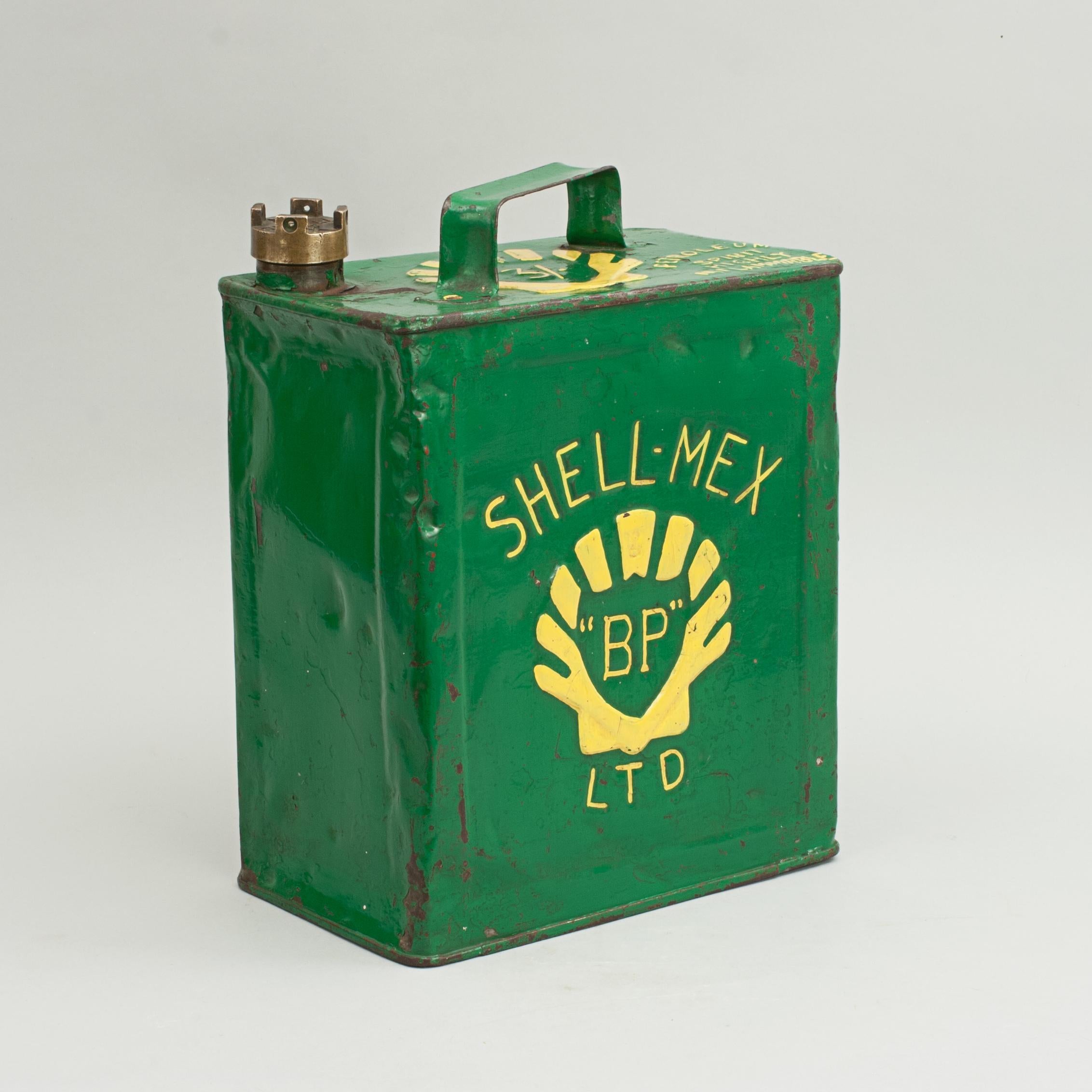 English Vintage Shell-Mex Fuel Can, Tin Petrol Can
