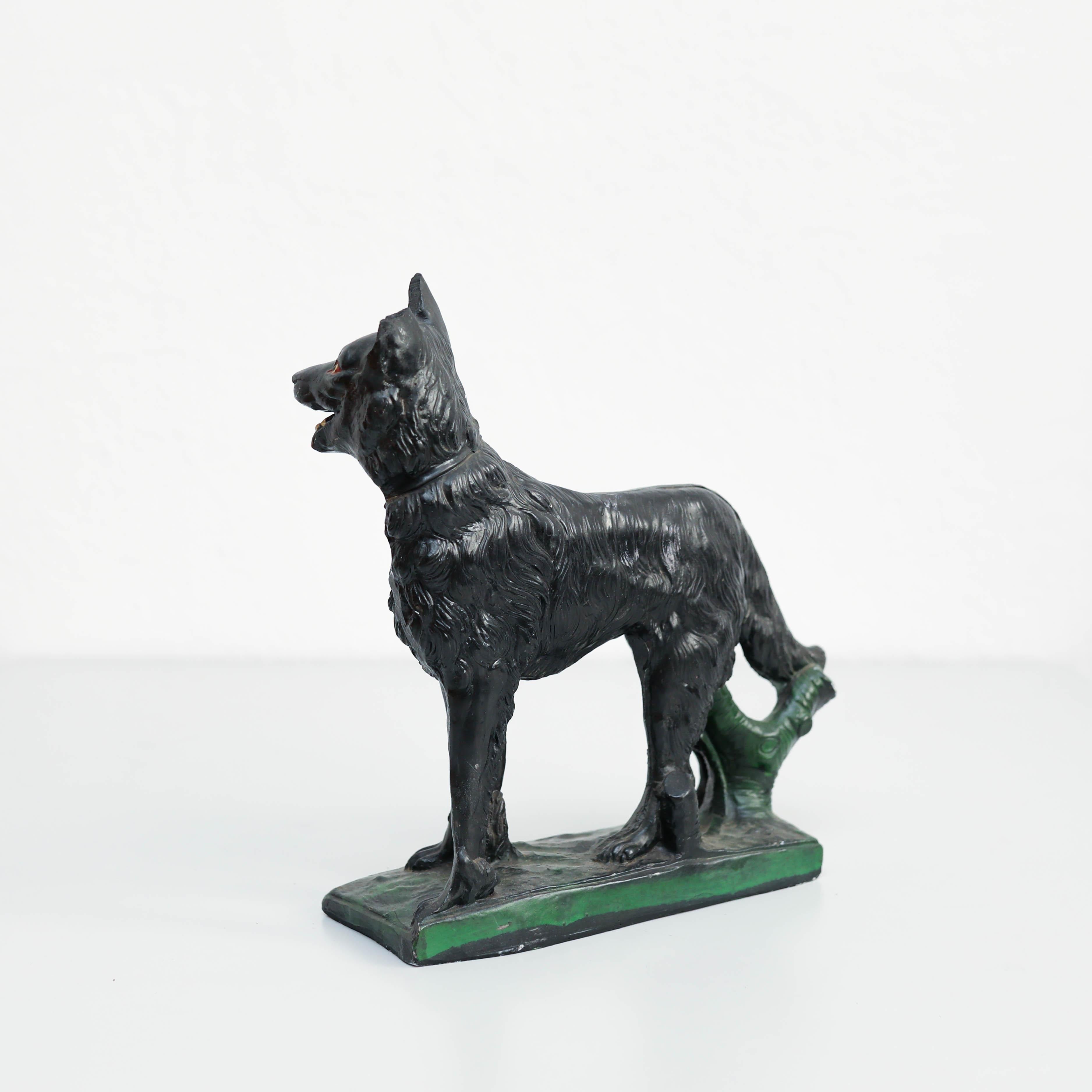 Espagnol Figurine de chien de berger vintage : Charmant et rustique, circa 1980 en vente