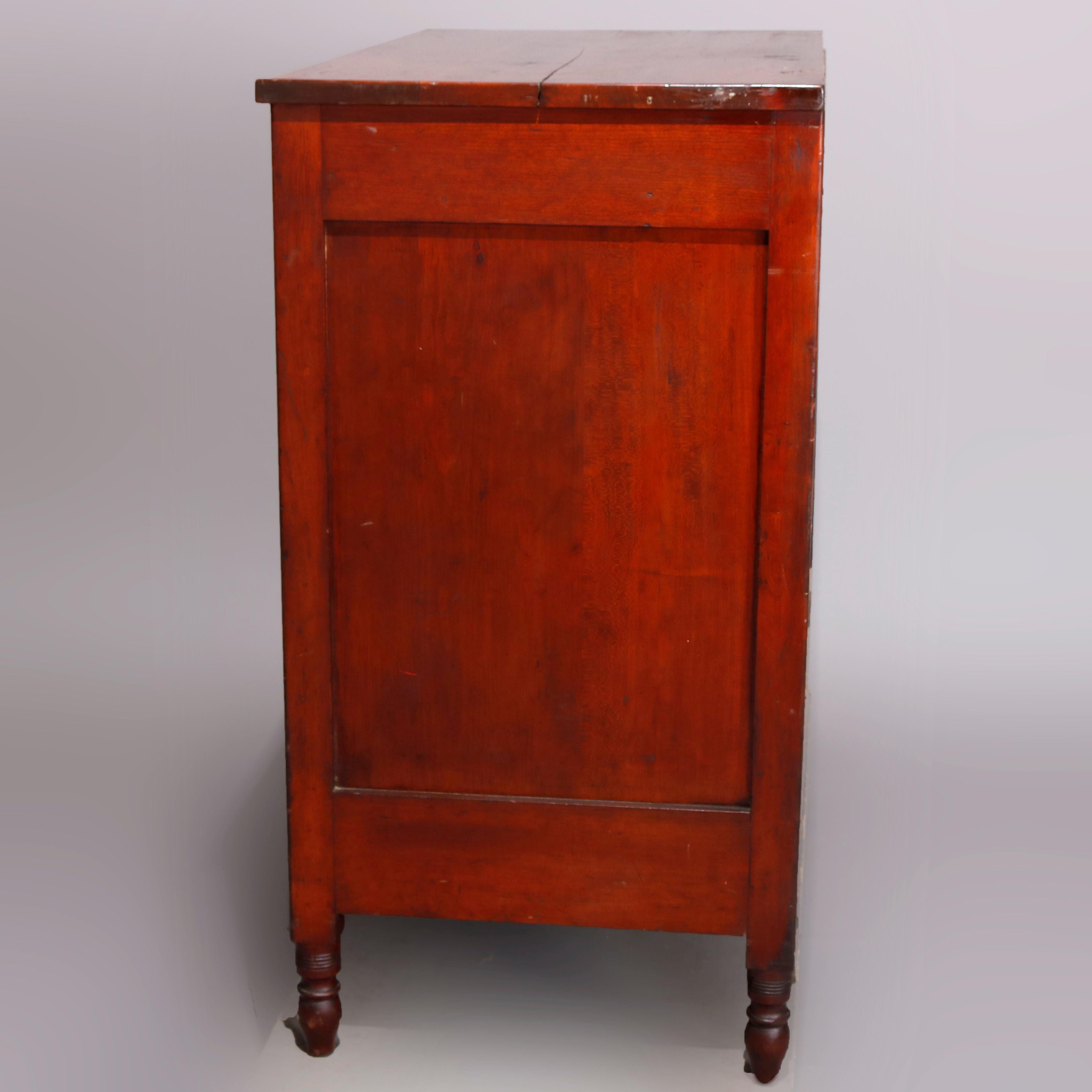 American Vintage Sheraton Cherry Chest of Drawers with Original Finish and Pulls