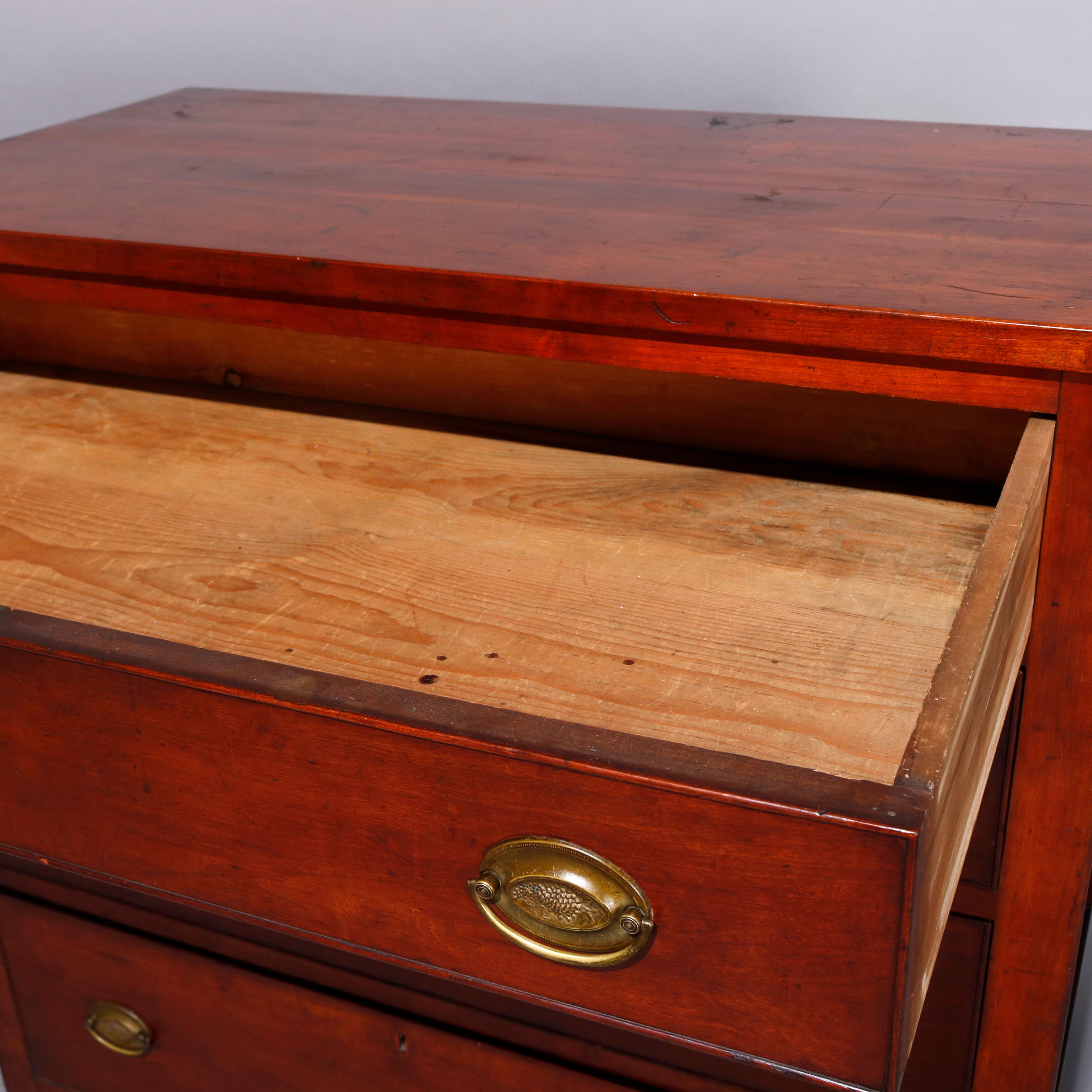 Vintage Sheraton Cherry Chest of Drawers with Original Finish and Pulls 1