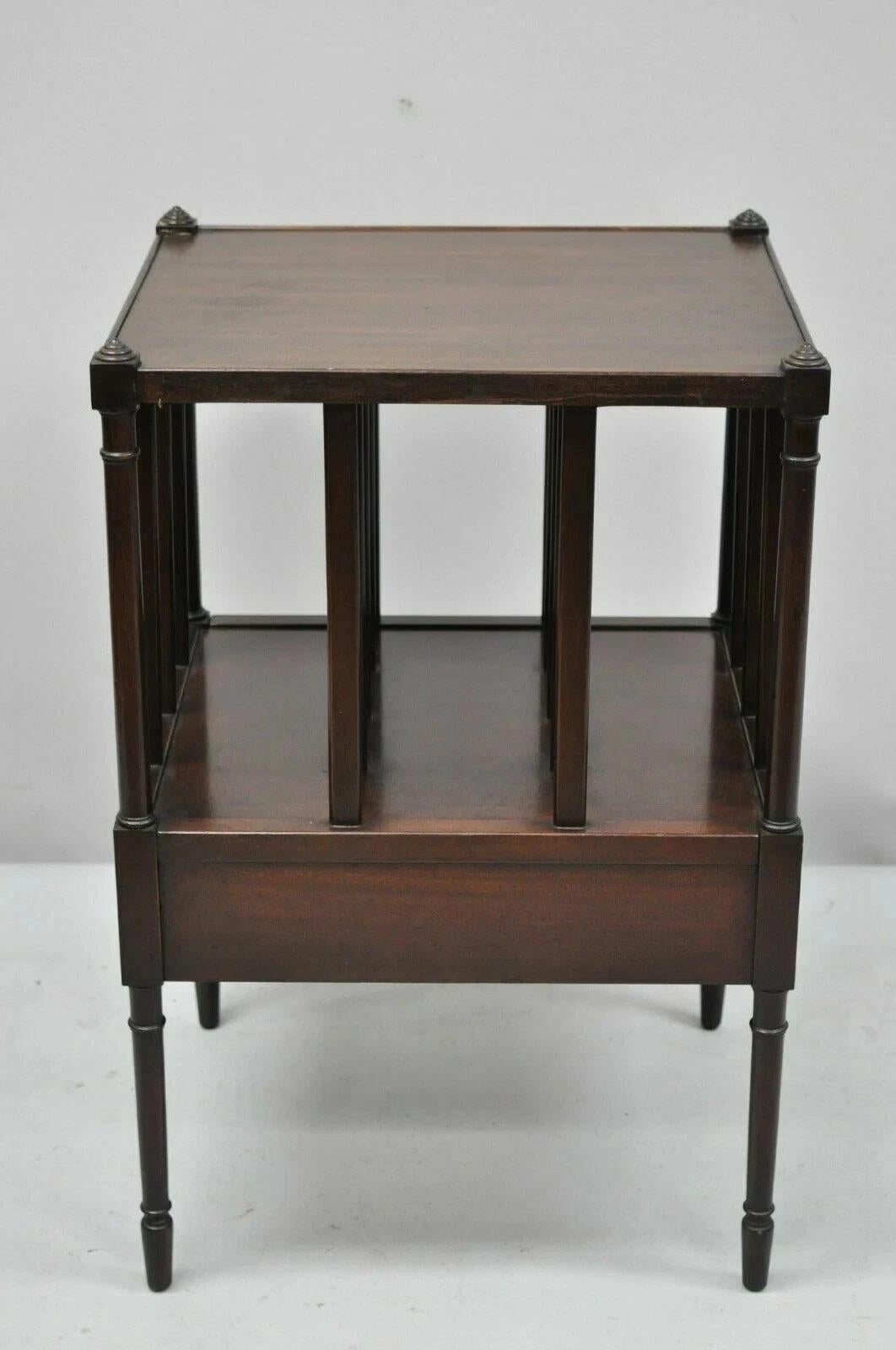Vintage Sheraton Federal Mahogany Magazine Rack Book Stand Side End Table For Sale 5