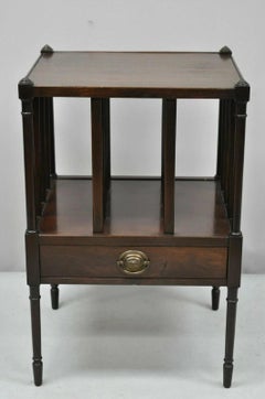 Vintage Sheraton Federal Mahogany Magazine Rack Book Stand Side End Table