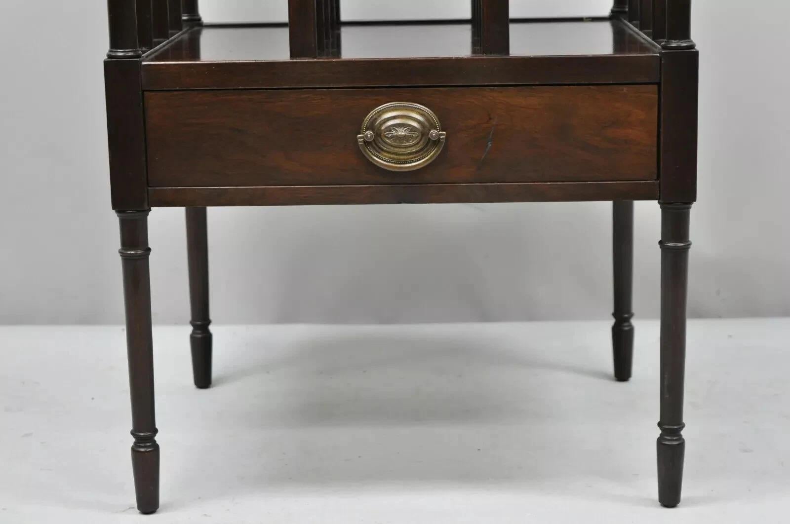 Unknown Vintage Sheraton Federal Mahogany Magazine Rack Book Stand Side End Table For Sale