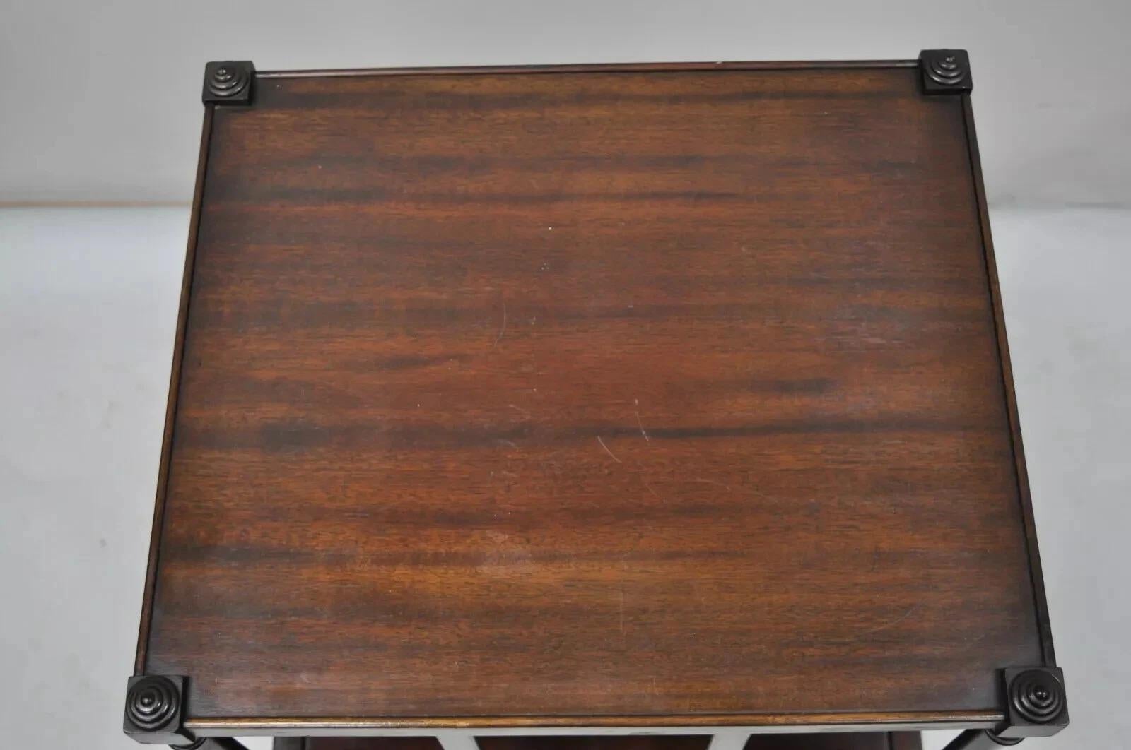 20th Century Vintage Sheraton Federal Mahogany Magazine Rack Book Stand Side End Table For Sale