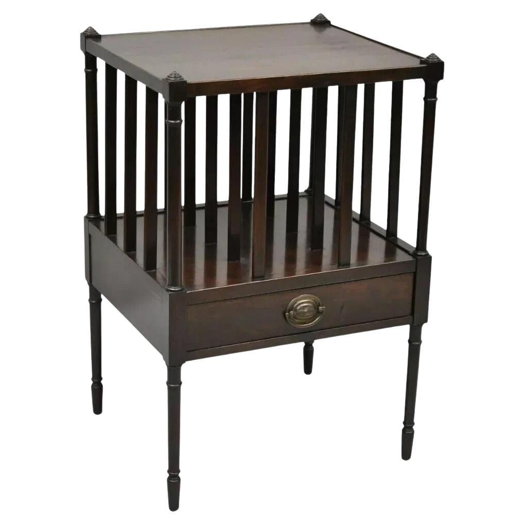 Vintage Sheraton Feder Mahogany Magazine Rack Book Stand Side End Table