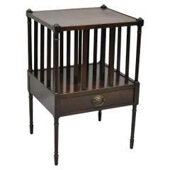 Vintage Sheraton Feder Mahogany Magazine Rack Book Stand Side End Table