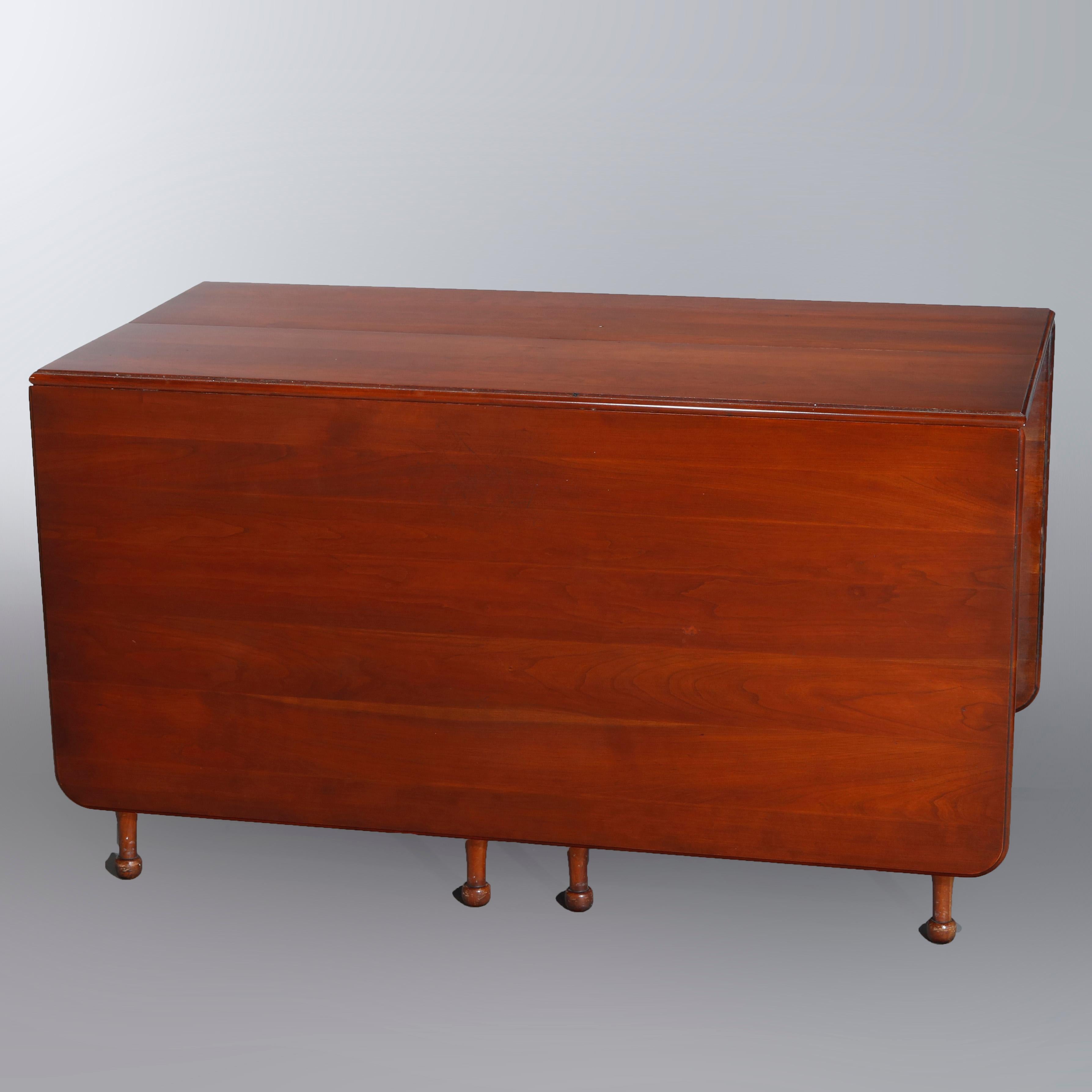 American Vintage Sheraton Pennsylvania House Cherry Drop-Leaf Extension Dining Table