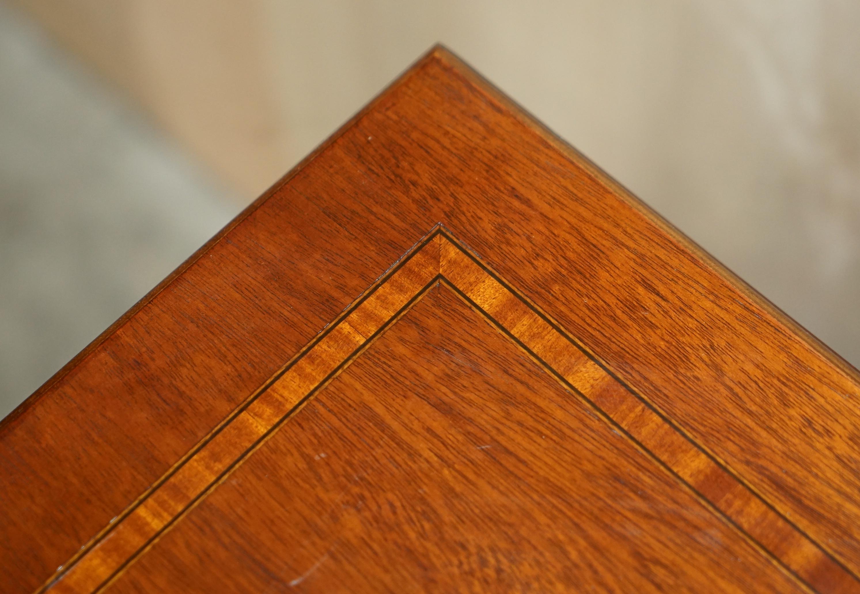 Vintage Sheraton Revival Hardwood & Satinwood Revolving Bookcase Side End Table For Sale 7