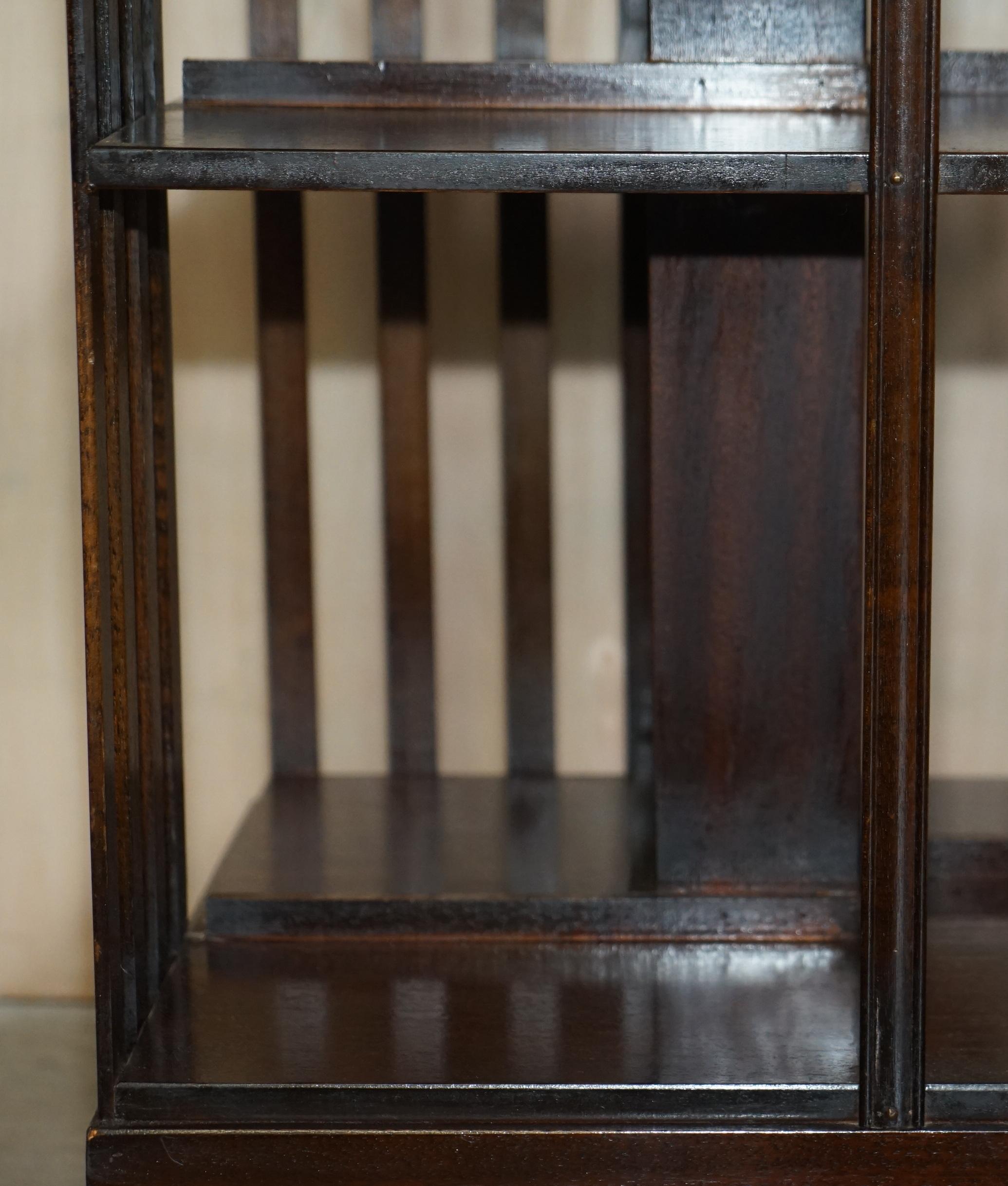 Vintage Sheraton Revival Hardwood & Satinwood Revolving Bookcase Side End Table For Sale 1