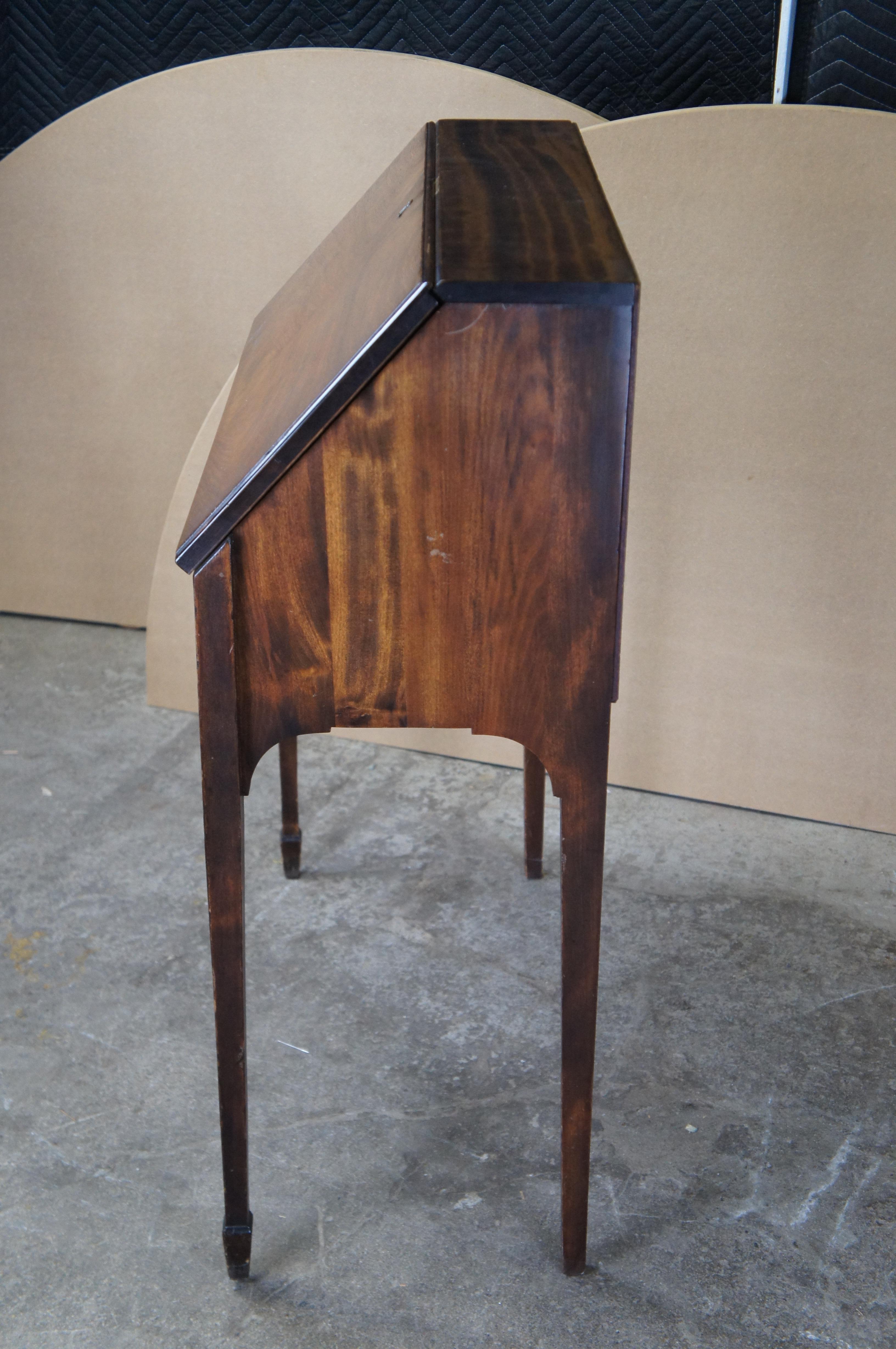Sheraton Style Mahogany Drop Front Secretary Writing Desk 5