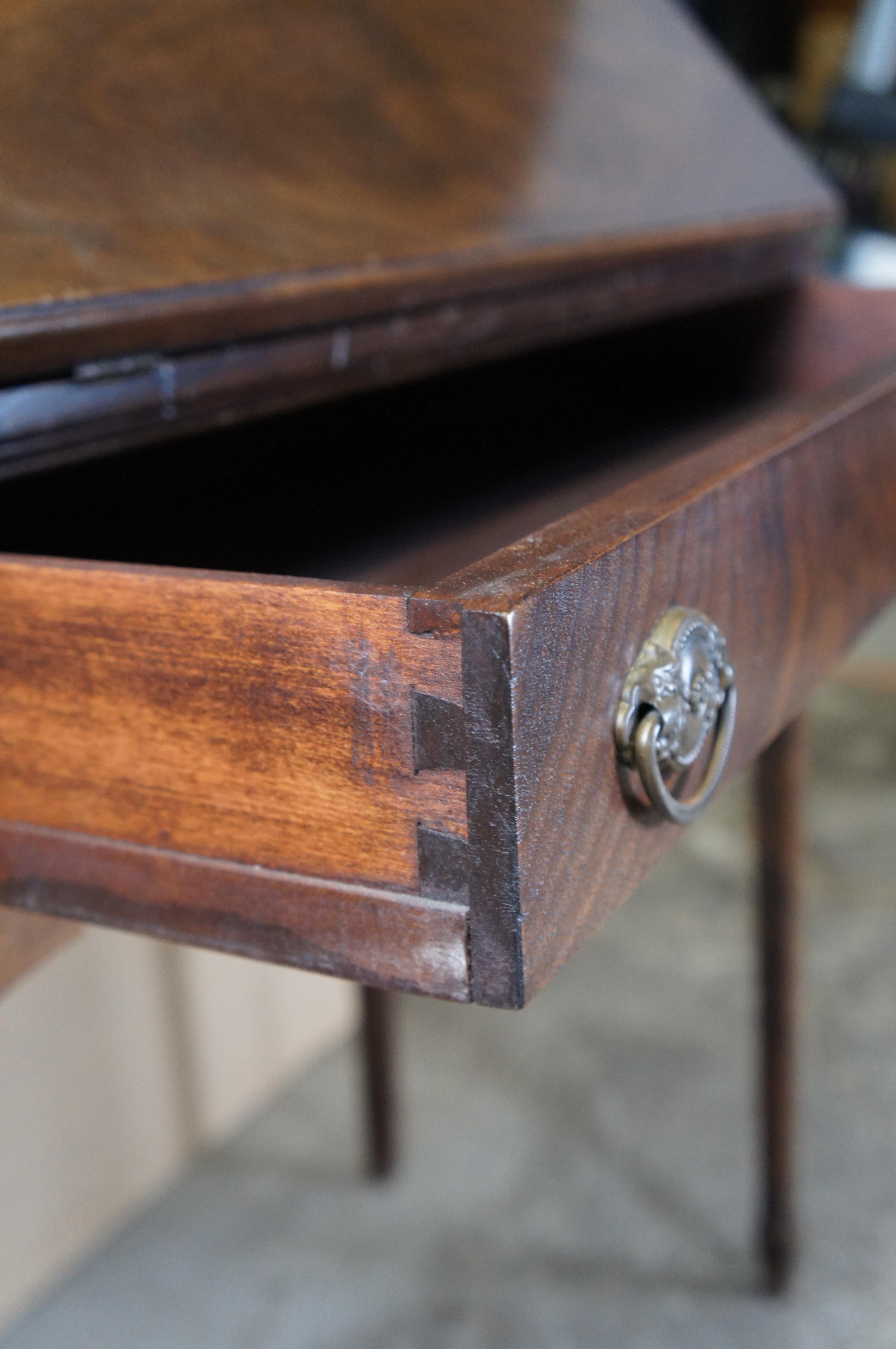 Sheraton Style Mahogany Drop Front Secretary Writing Desk 2