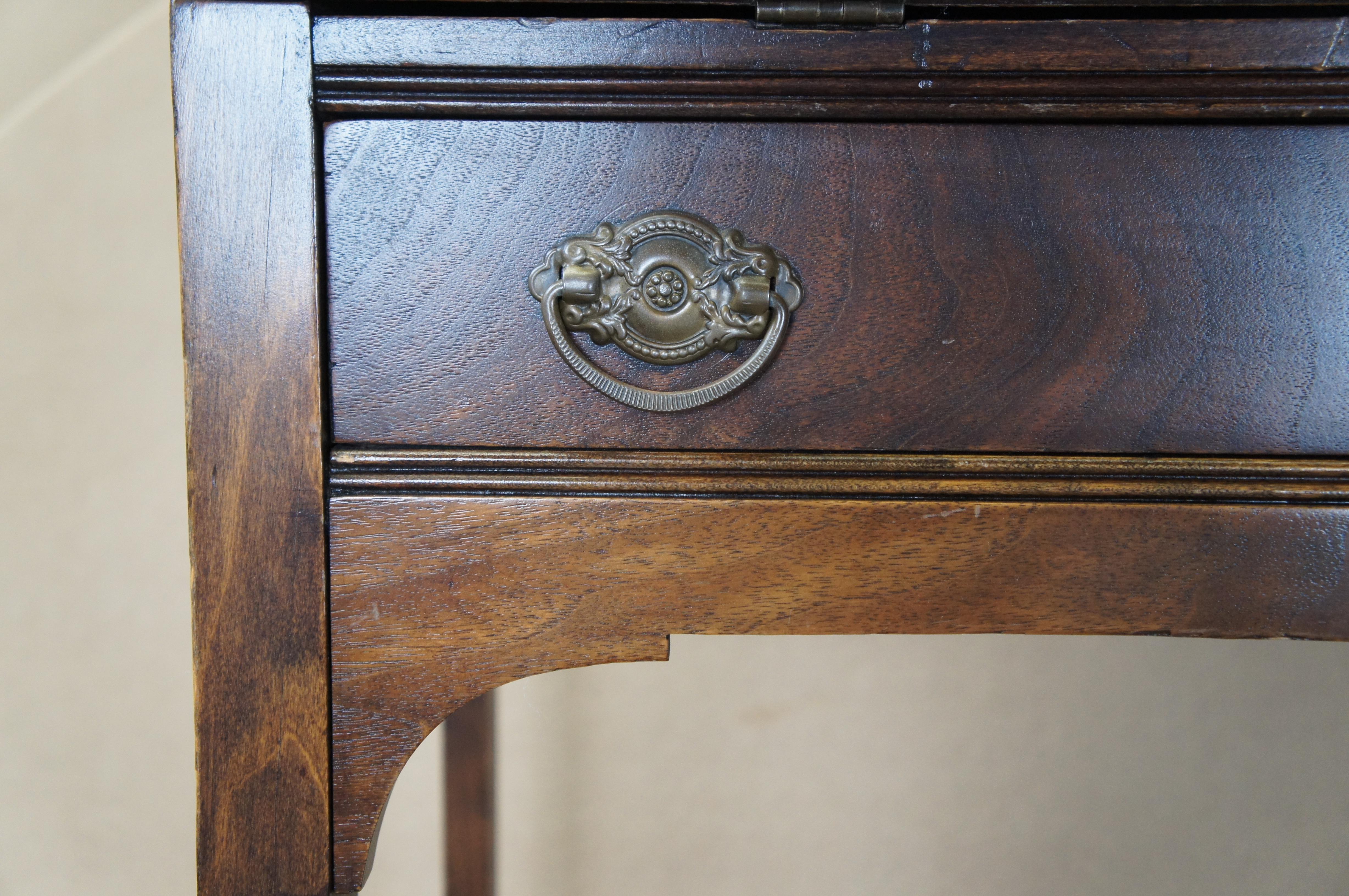 Sheraton Style Mahogany Drop Front Secretary Writing Desk 3