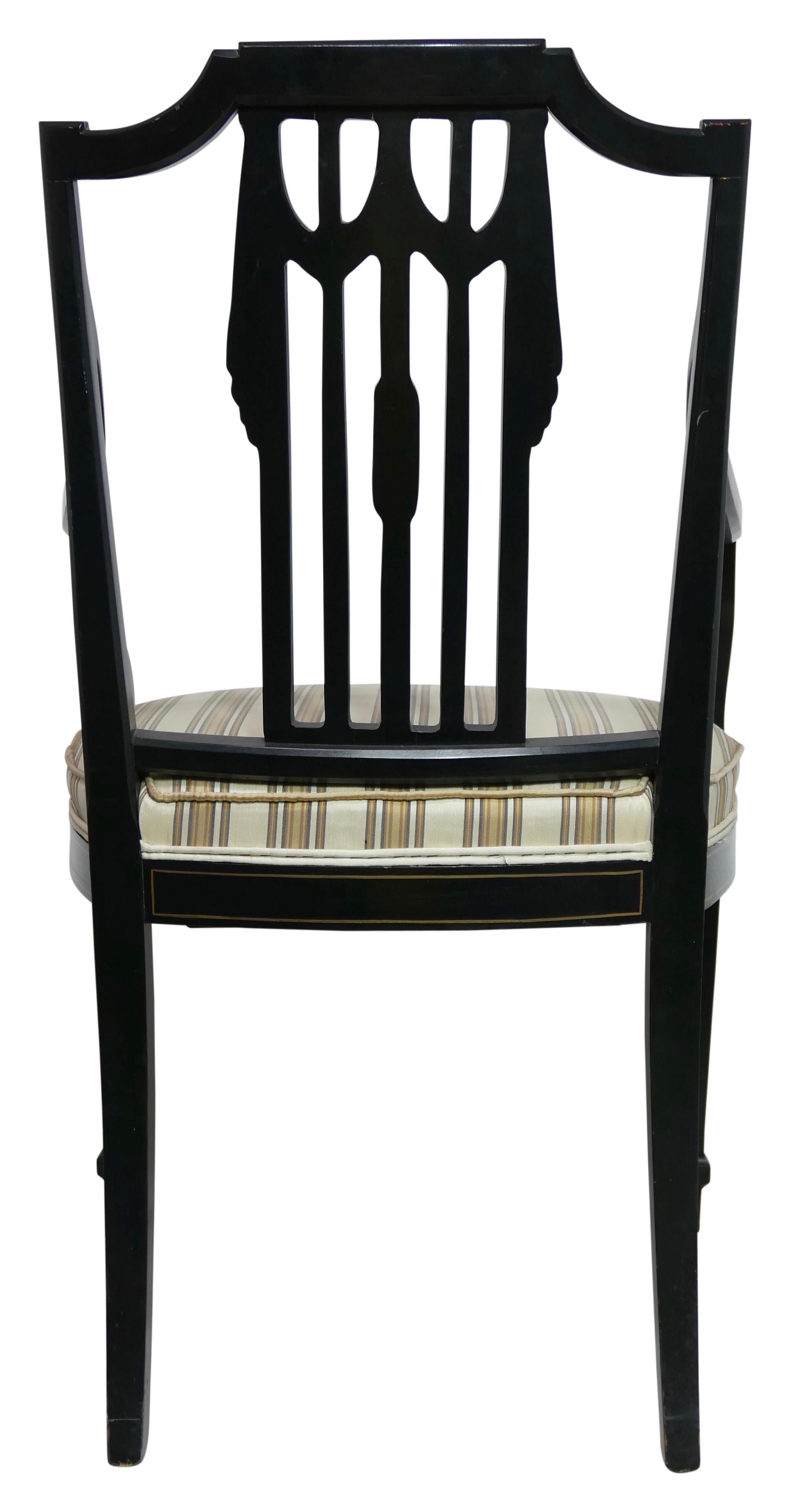 Early to Mid 20th Century Sheraton Style Painted Dining Chairs, Set of Four In Good Condition In San Francisco, CA