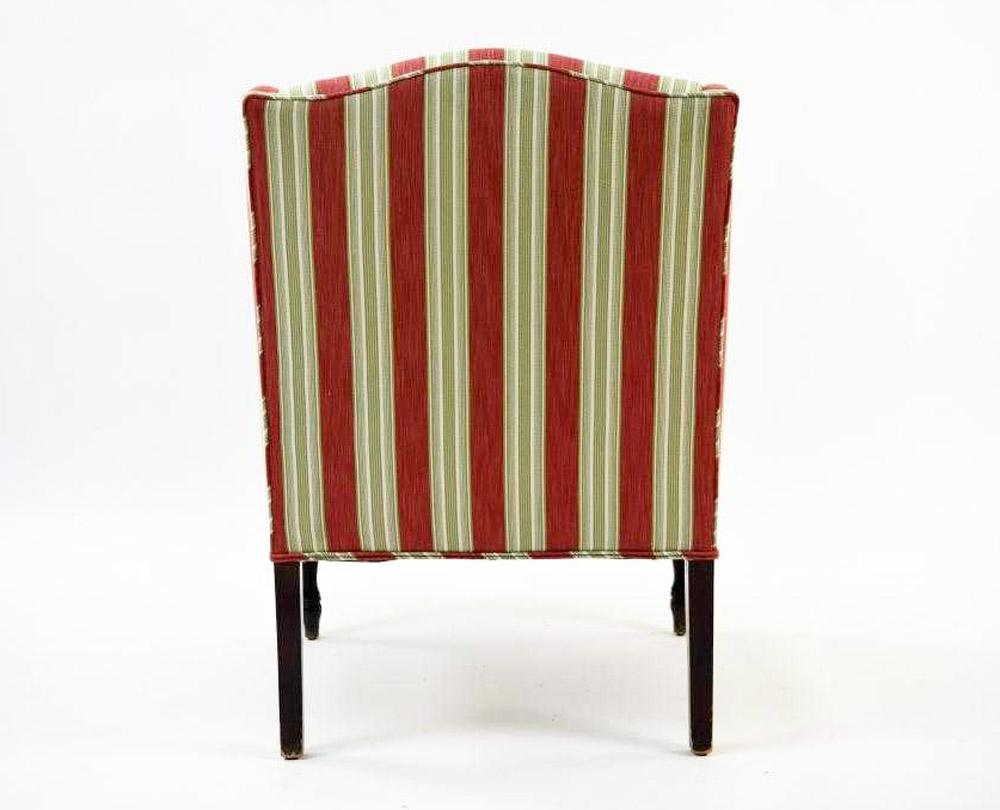 Machine-Made Vintage Sheraton-Style Upholstered Armchair