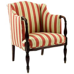 Fauteuil vintage rembourré de style Sheraton
