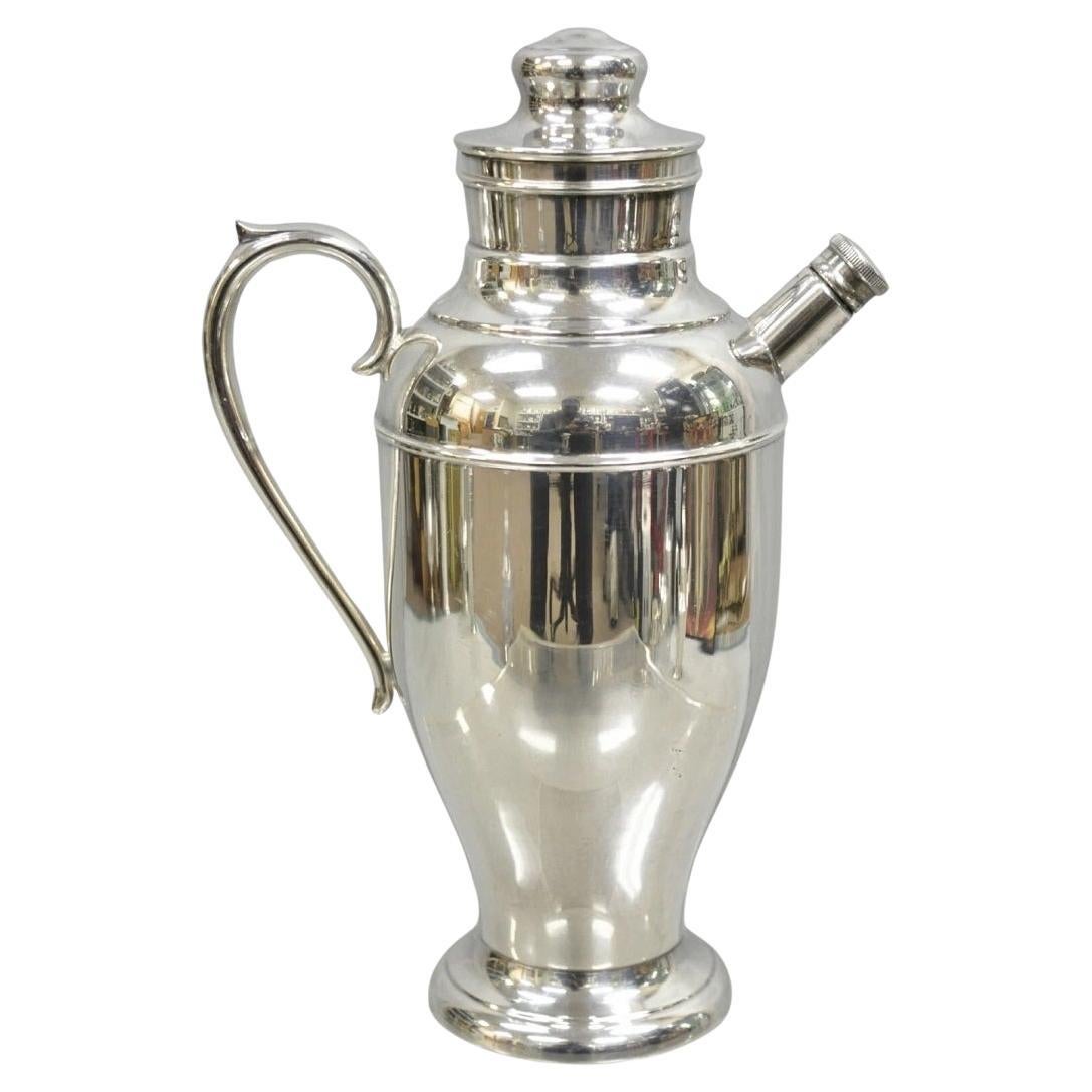 Vintage Sheridan Art Deco Silver Plated Martini Cocktail Shaker Pitcher For Sale