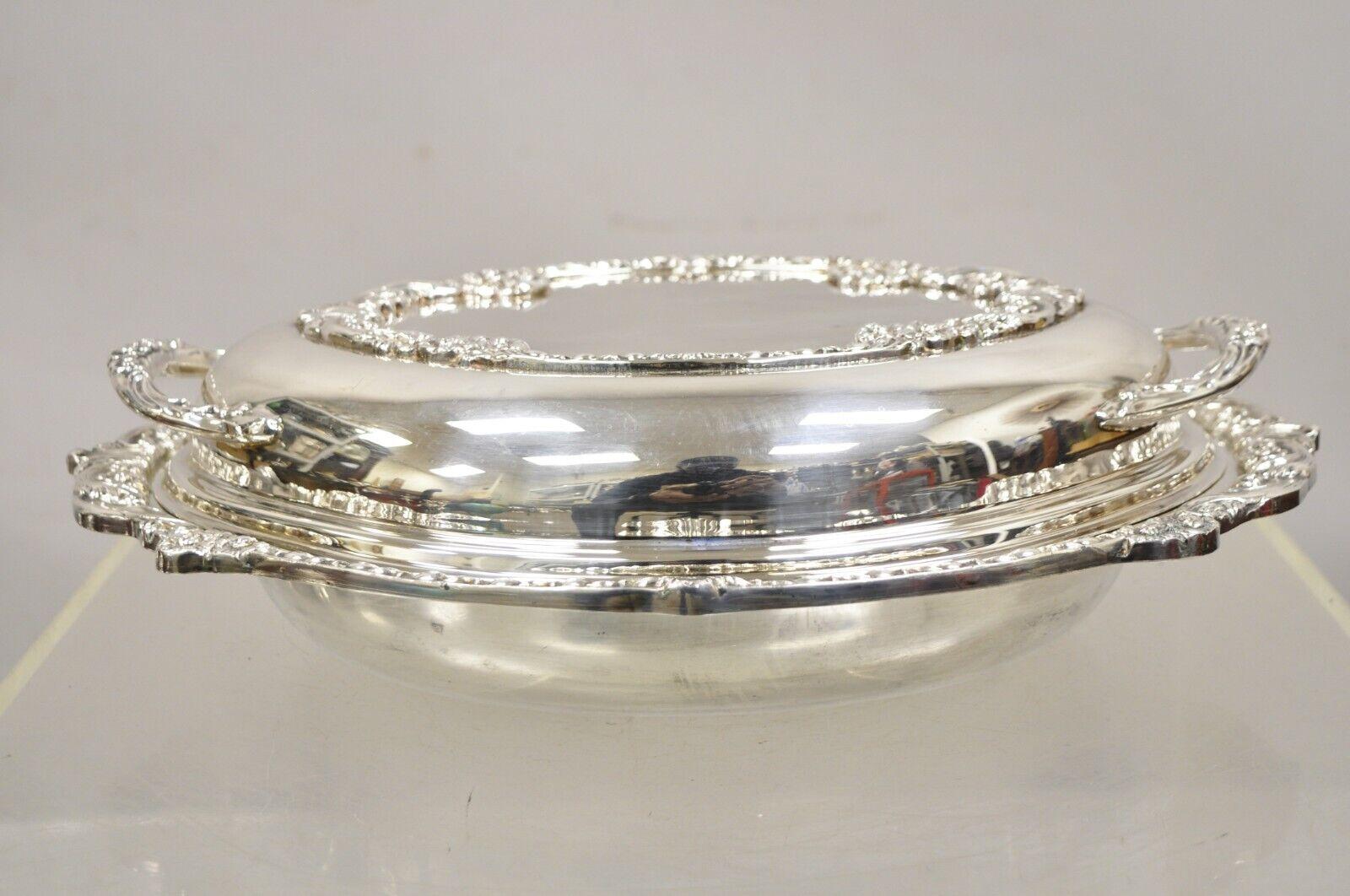 Vintage Sheridan English Regency Lidded Silver Plated Vegetable Casserole Dish. Item featured includes glass liner with divider by Glass bake. Circa Mid 20th Century. Measurements:  4