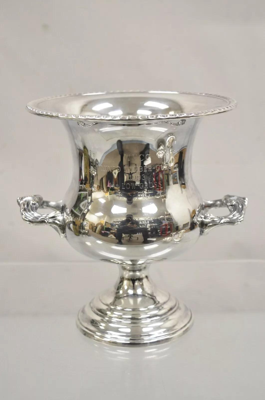 Vintage Sheridan Engraved Award Trophy Cup Champagne Chiller Ice Bucket en vente 4