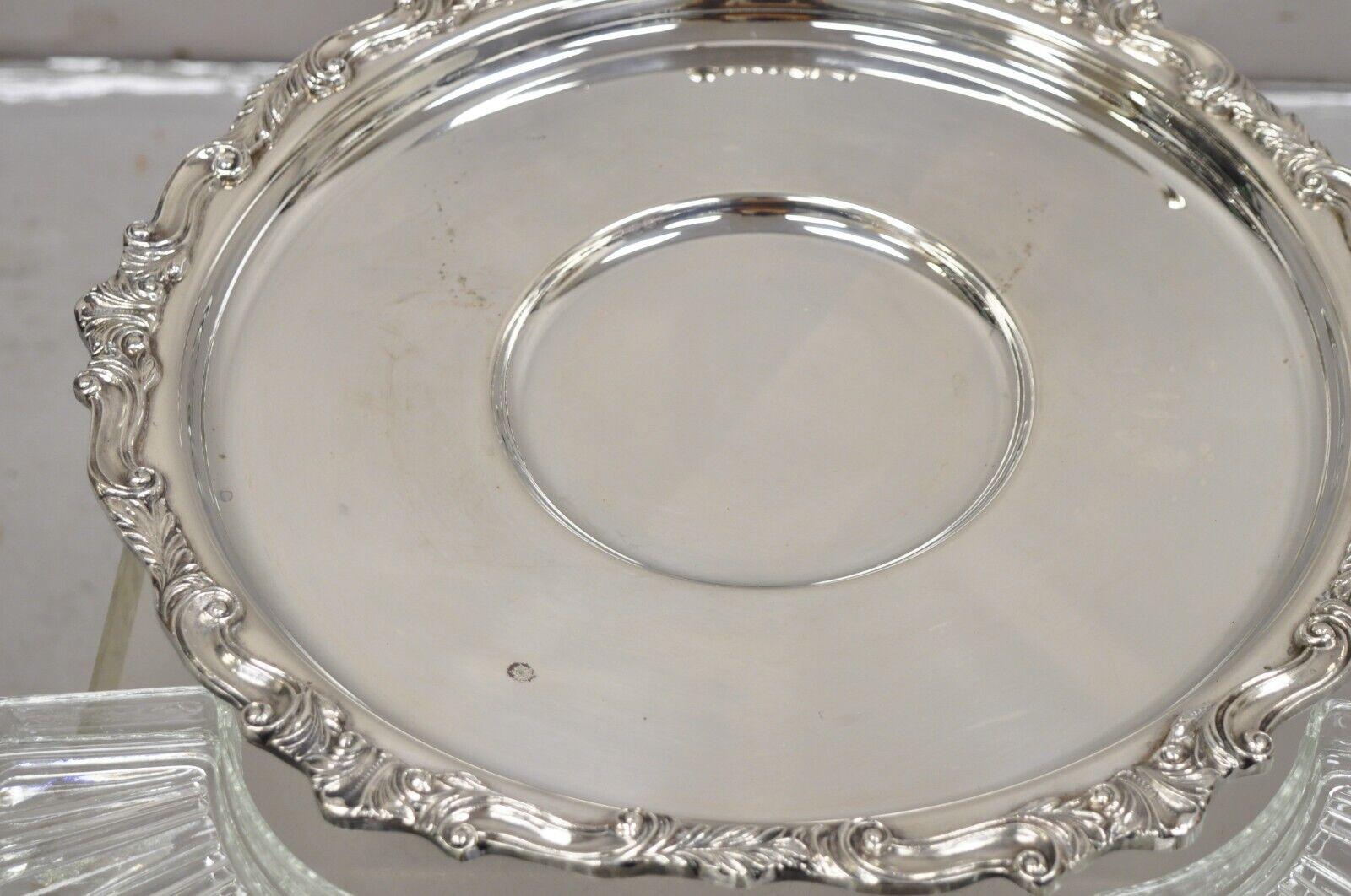Vintage Sheridan Silver Plated Lazy Susan Revolving Serving Party Platter Tray For Sale 1
