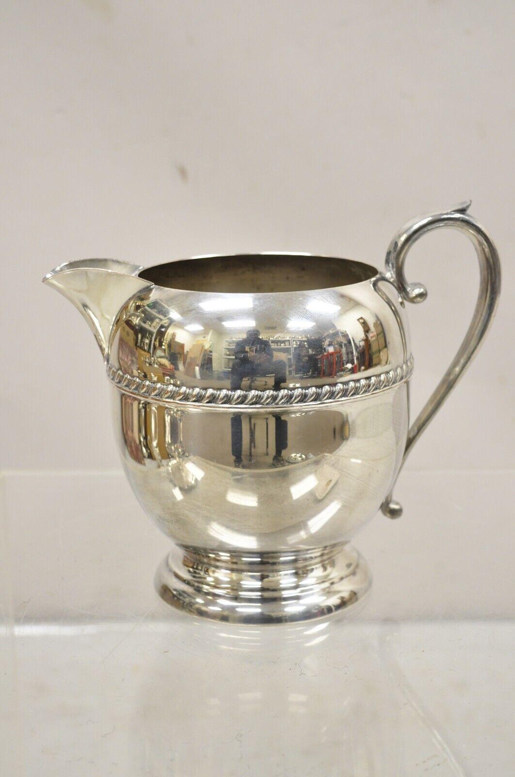 Vintage Sheridan Silver Plated Victorian Style Bulbous Water Pitcher For Sale 6