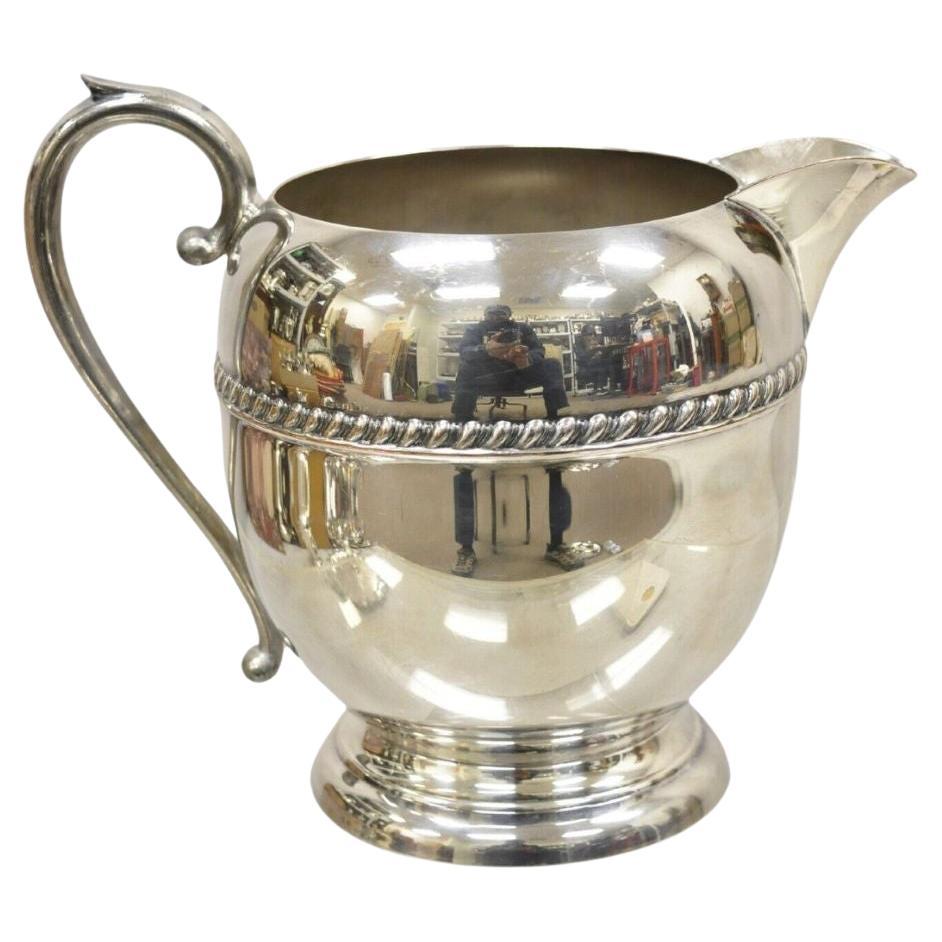 Vintage Sheridan Silver Plated Victorian Style Bulbous Water Pitcher For Sale