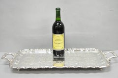 Vintage Sheridan Victorian Silver Plated Narrow Footed Serving Platter Bar Tray