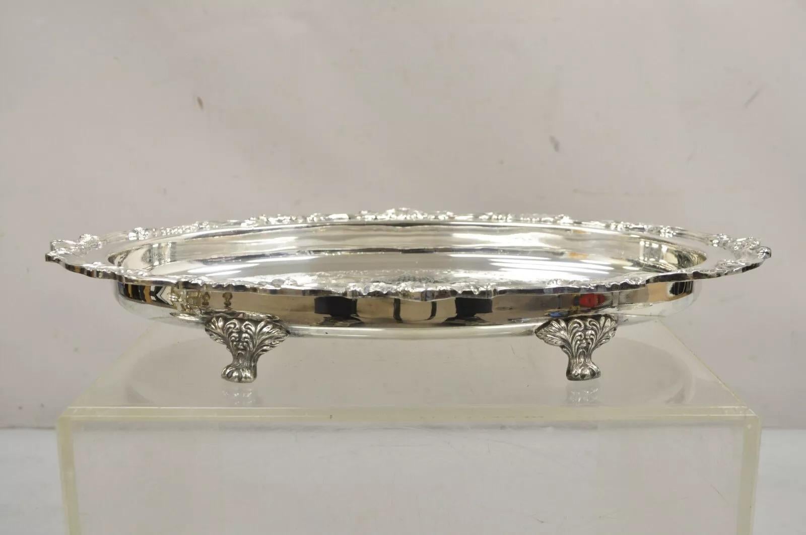 Plat de service ovale de style victorien Sheridan plaqué argent en vente 1