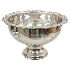 Vintage Sheridan Victorian Style Silver Plated Footed Punch Bowl Engraved