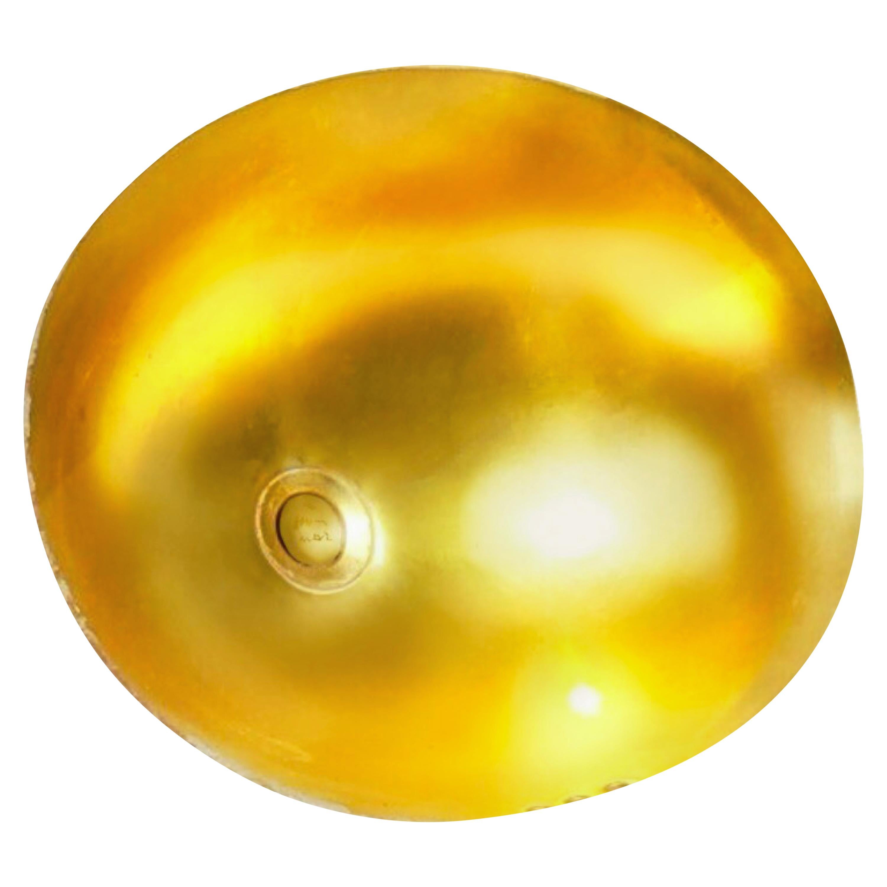 Vintage Sherle Wagner 24 Karat Gold Drop-In Sink Basin & Plug, Signed, Lavatory