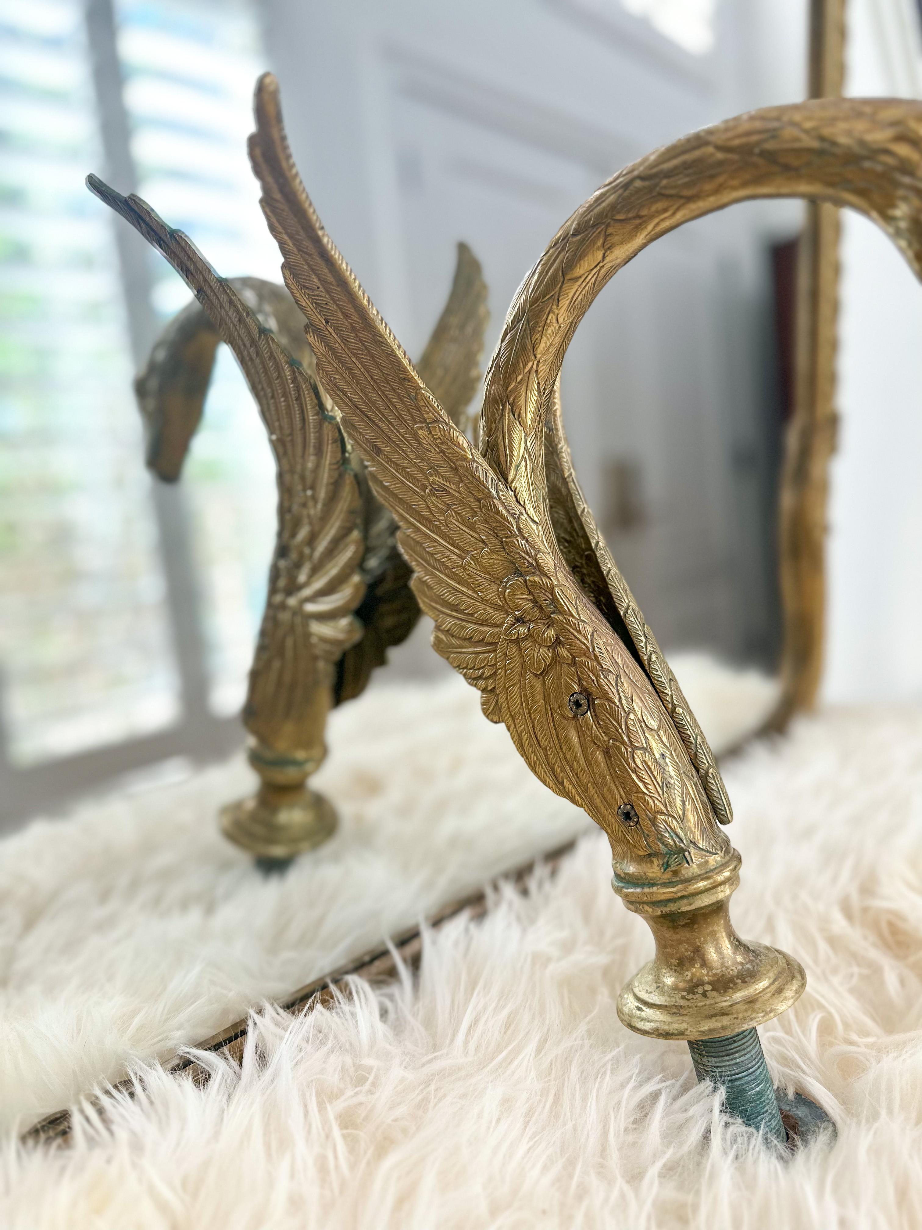 20th Century Vintage Sherle Wagner Brass Swan Tub Spout For Sale