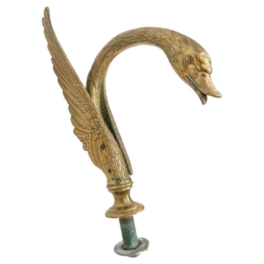 Vintage Sherle Wagner Brass Swan Tub Spout For Sale