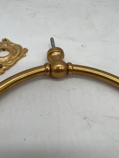 Vintage Sherle Wagner Gold Plated Towel Ring W/ Acanthus Wall Plate