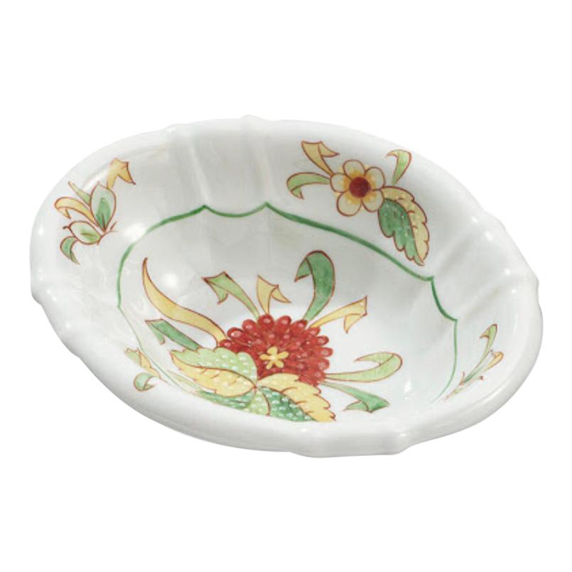 Vintage Sherle Wagner Hand Painted Scalloped Ceramic Soap Dish Mums Bouquet For Sale