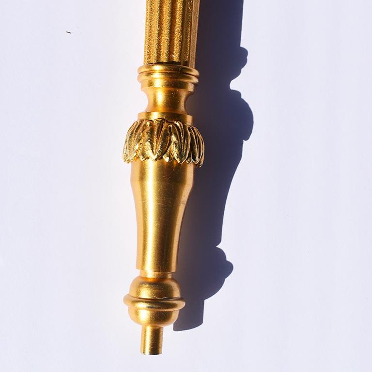 Neoclassical Vintage Sherle Wagner Ribbon & Reed Bathroom Leg Fixture in Gold, circa 1970s