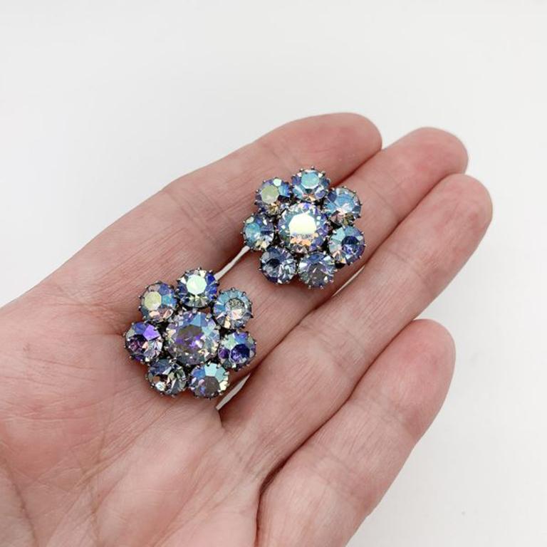 Vintage Sherman Earrings. Gustave Sherman was one of Canada's finest costume jewellery designers, setting up his company in Montreal in 1941. Sherman produced high end costume jewellery during the mid century using the best Swarovski stones, crystal