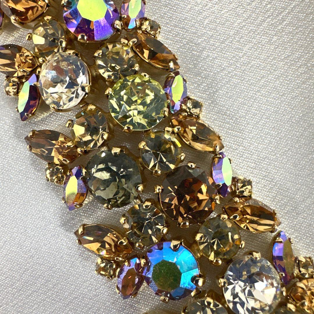 Vintage Sherman Multi-Color Rhinestone Bracelet In Excellent Condition For Sale In Jacksonville, FL