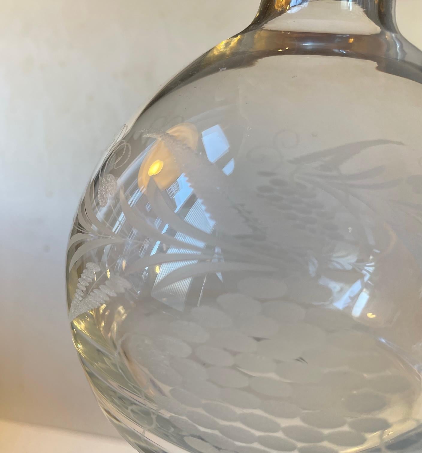 vintage etched glass decanter
